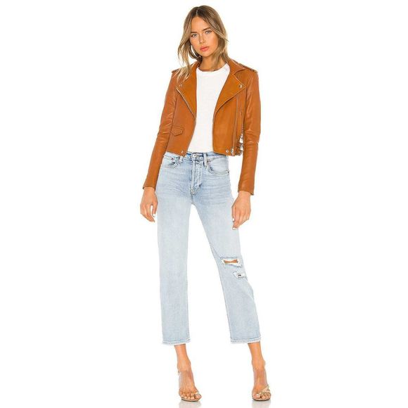 IRO Ashville Leather Moto Biker Buckle Crop Jacket - Picture 2 of 8